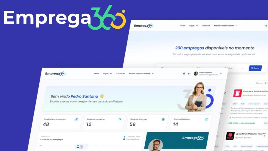 Imagem da plataforma Emprega 360 exibida na matéria do UOL Economia.